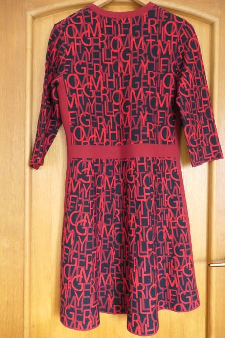 Tommy hilfiger icon cerveno cierne saty vel. l, tommy hilfiger,l