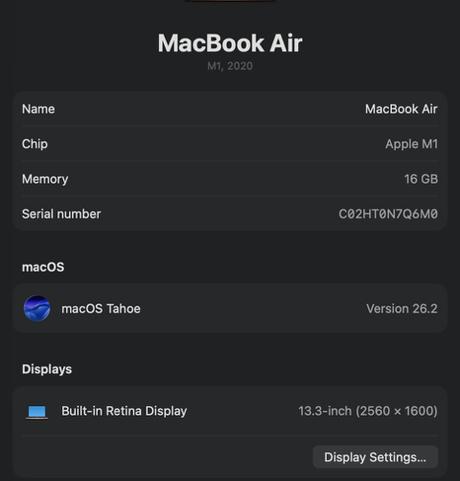 Macbook air 2020, 13-inch, m1, 16gb/256 gb, apple