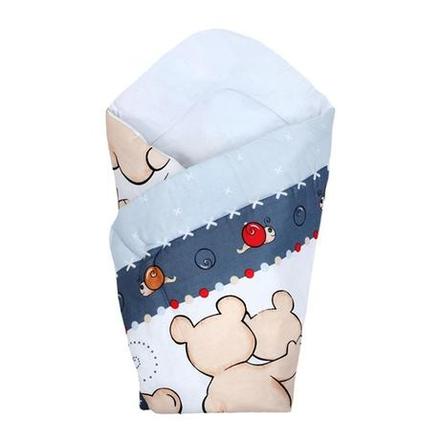 New baby detská zavinovačka sivá s medvedíkom,