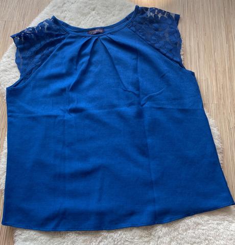 Parizska modra bluzka s cipkou hotsquash, 42