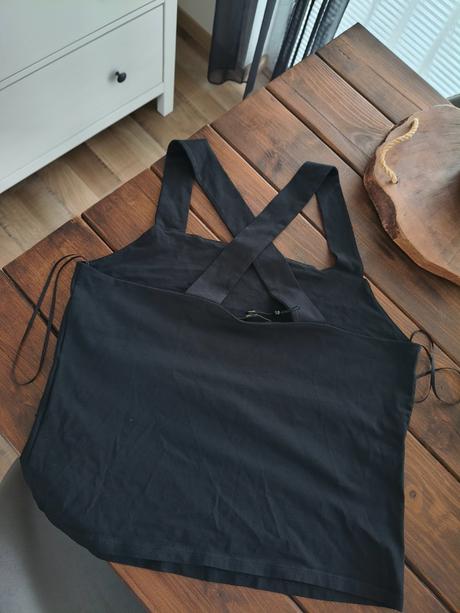 Massimo dutti čierny bavlnený top l, l
