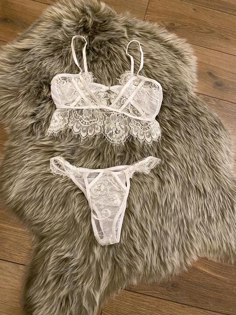 Biely čipkovaný set, s