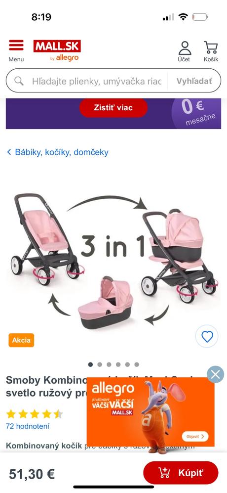 Predám krásny kočík 3 v 1,