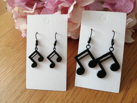 Náušnice hudba v ušiach noty väčšie + menšie,
