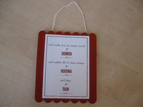 Ceduľka na zavesenie domov, rodina, dar,