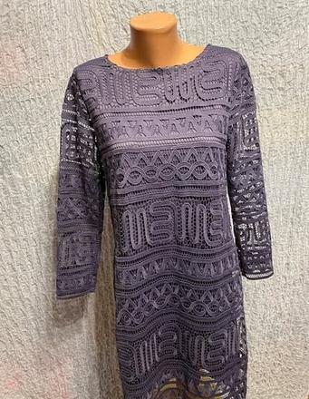 Šedofialové krajkové šaty taranko veľ. m, m