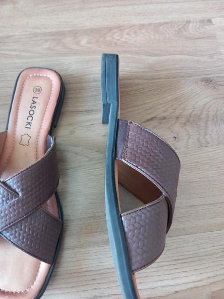 Hnedé kožené šľapky lasocki 39, lasocki,39