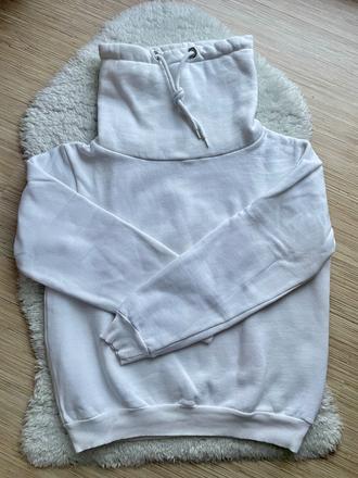 Biela mikina s rolakom, m