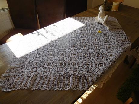 Obrus háčkovaný biely veľký, 