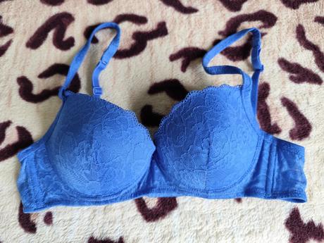 Modrá čipkovaná podprsenka tezenis veľ. 80c, veľmi, tezenis,80c