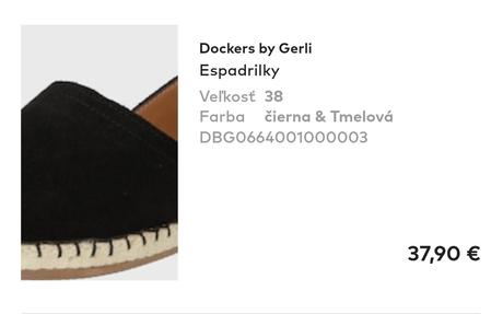 Espadrilky dockers, 38