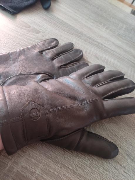 Kožené zateplené rukavice, l