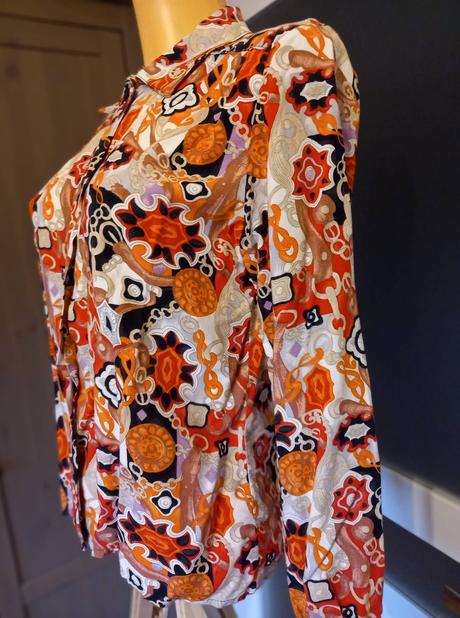 Vzorovaná košeľa - oranžovo-čierna, m