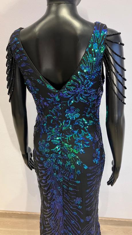 Luxusné trblietavé večerné šaty, m