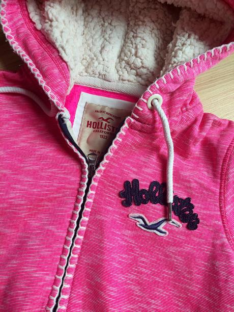Teplá ružová mikina hollister, hollister,s