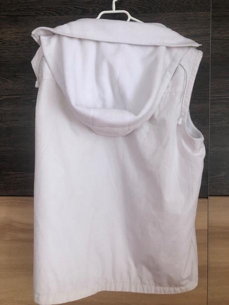 Obojstranna biela vesta s kapucnou xl, xl
