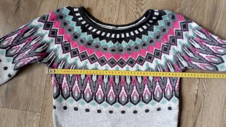 Vzorovaný pulóver +šatka (už s poštovným), h&m,xs