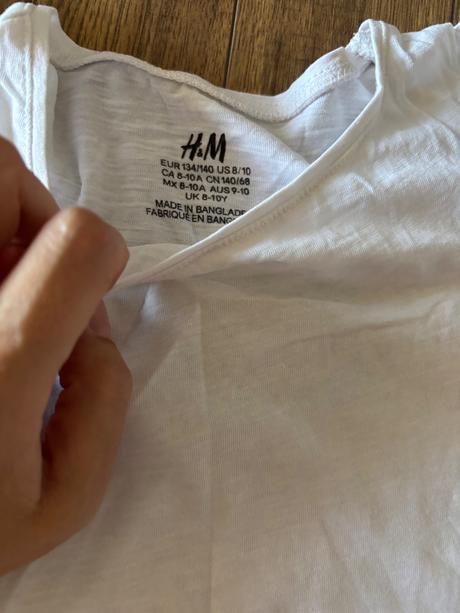 Biele dievčenské tričko, h&m,140