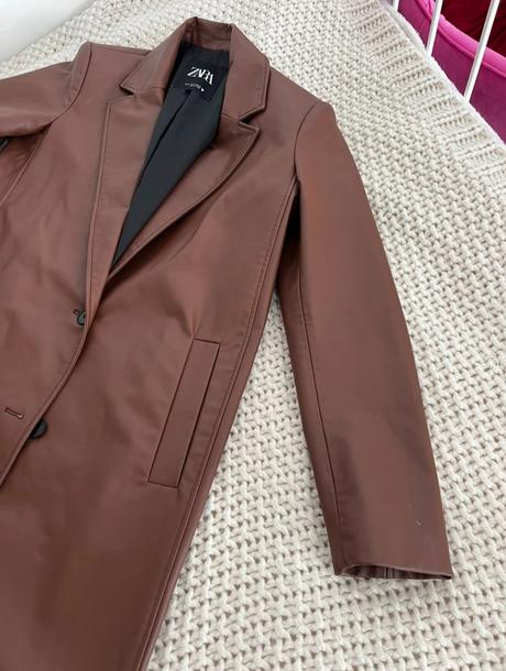 Krásny koženkový kabát zara, zara,s