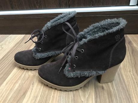 Teple kožené nízke čižmy tommy hilfiger, tommy hilfiger,39