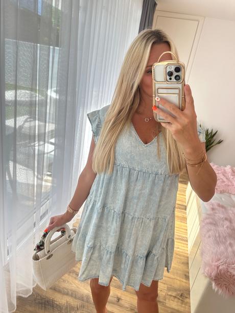 Šaty z tenkej rifloviny, bershka,s