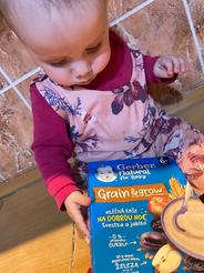 GERBER Natural mliečna kaša pšenično ovsená jablko a slivka