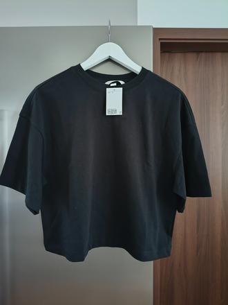 H&m krátke oversize bavlnené tričko, h&m,l / m / s