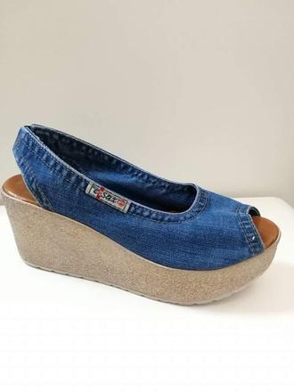 Jeansove sandalky, 37