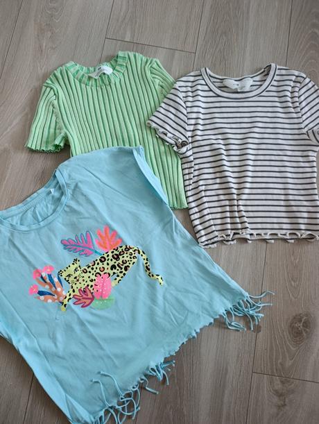 Tričká ,croptop, h&m,140