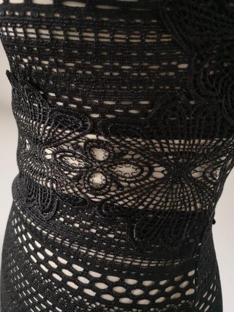 Čipkované čierne šaty bodyflirt, bonprix,s