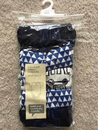 5pack body s krátkym rukávom vel. 0-3 mes., next,62