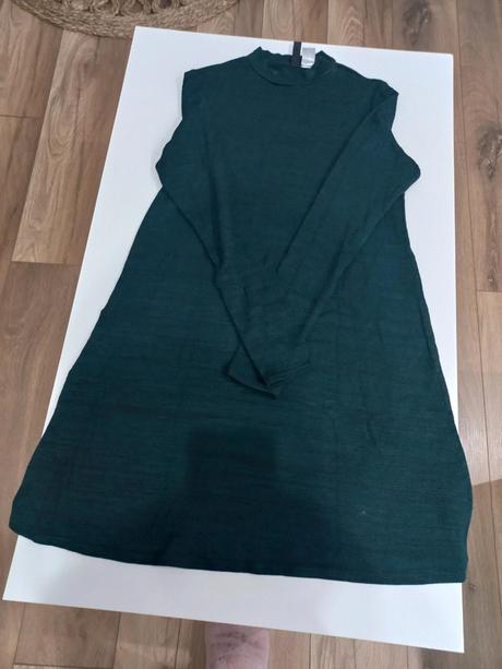 Svetrikove petrolejove šaty, h&m,s