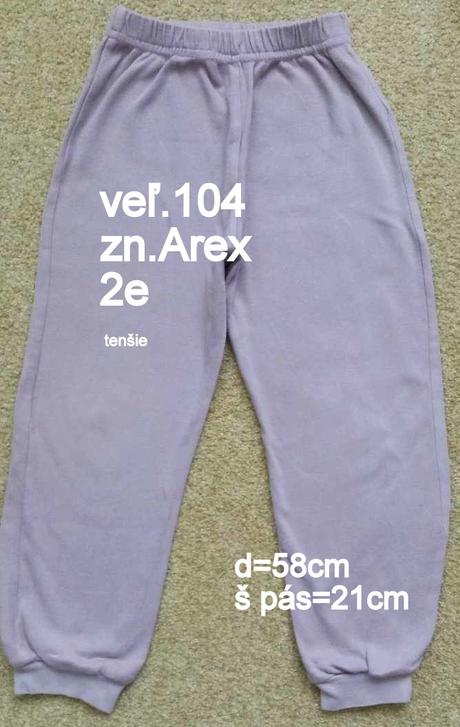 Predám tepláky veĺ.104, zn. arex, arex,104