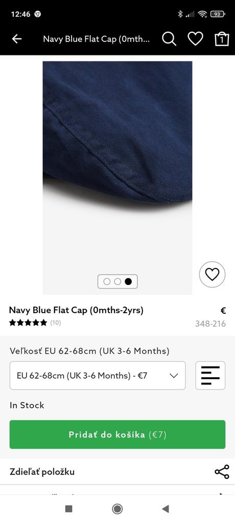 Stylova ciapka na fotenie next 3-6 m, next,62