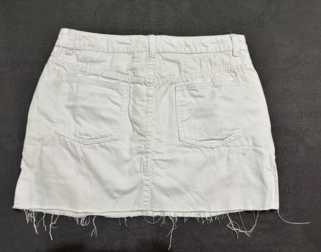Riflová biela sukňa, l