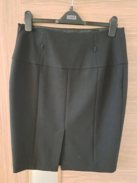 Čierna sukňa pod kolená so širokým pásom, camaieu,l