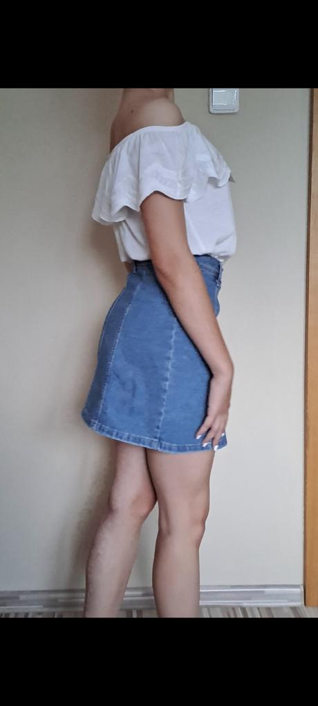 Riflová sukňa, h&m,34