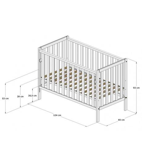 Postieľka bambi 120x60 so spúšťacou stranou, biela, šírka (cm): 60,dĺžka (cm): 120