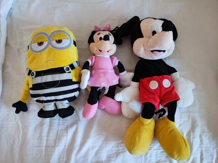 Plyšáky mickey, minnie, 