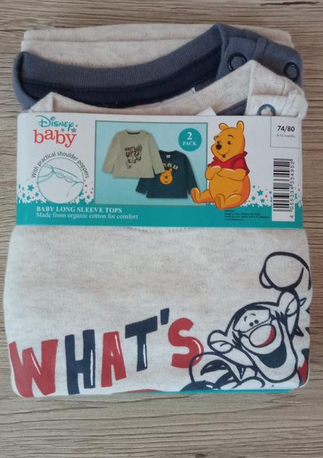 Tričká s dlhým rukávom 2 ks, disney,74