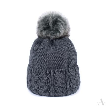 Dámska čiapka s ponpónom /mix farieb,