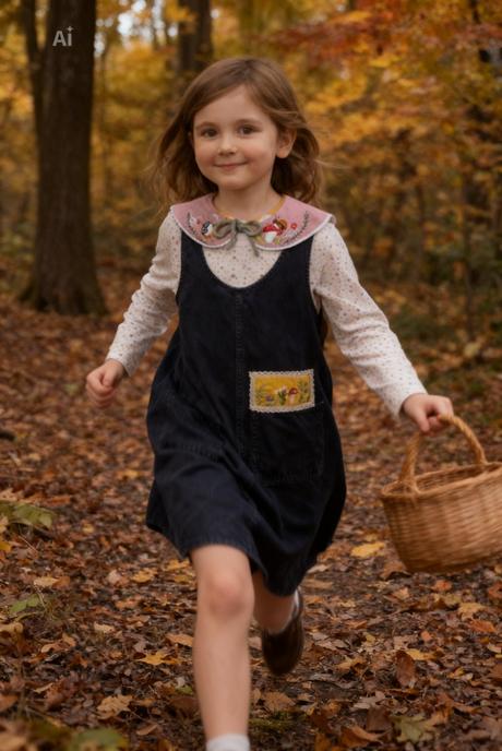 Riflové šaty s runpu vyšivkou, h&m,122