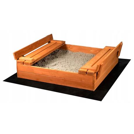 Detské drevené pieskovisko s poklopom a lavičkami,
