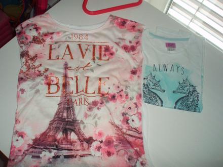 2x tričká,veľ.128, spolu 5 eur, f&f,128