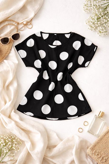 Dámska bodkovaná blúzka, s