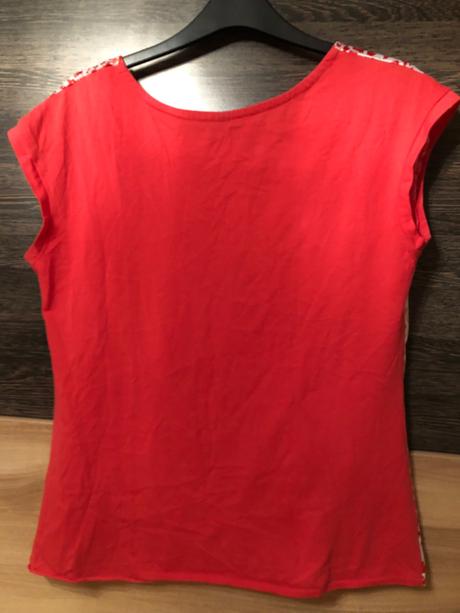 Tricko vzorovane, vzadu bavlnene cervene 44, 44