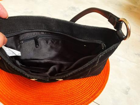 Kožená semišová kabelka, 