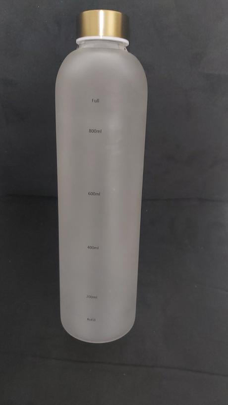 Sklená fľaša dizajnová 1l so sebou na vodu, 