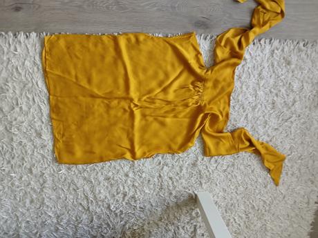 Saténová blúzka s viazaním, mango,xs