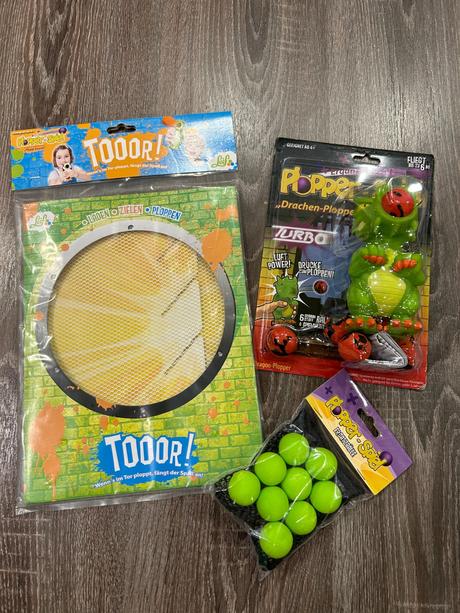 Drak plopper so sietkou a nahradnymi loptami,